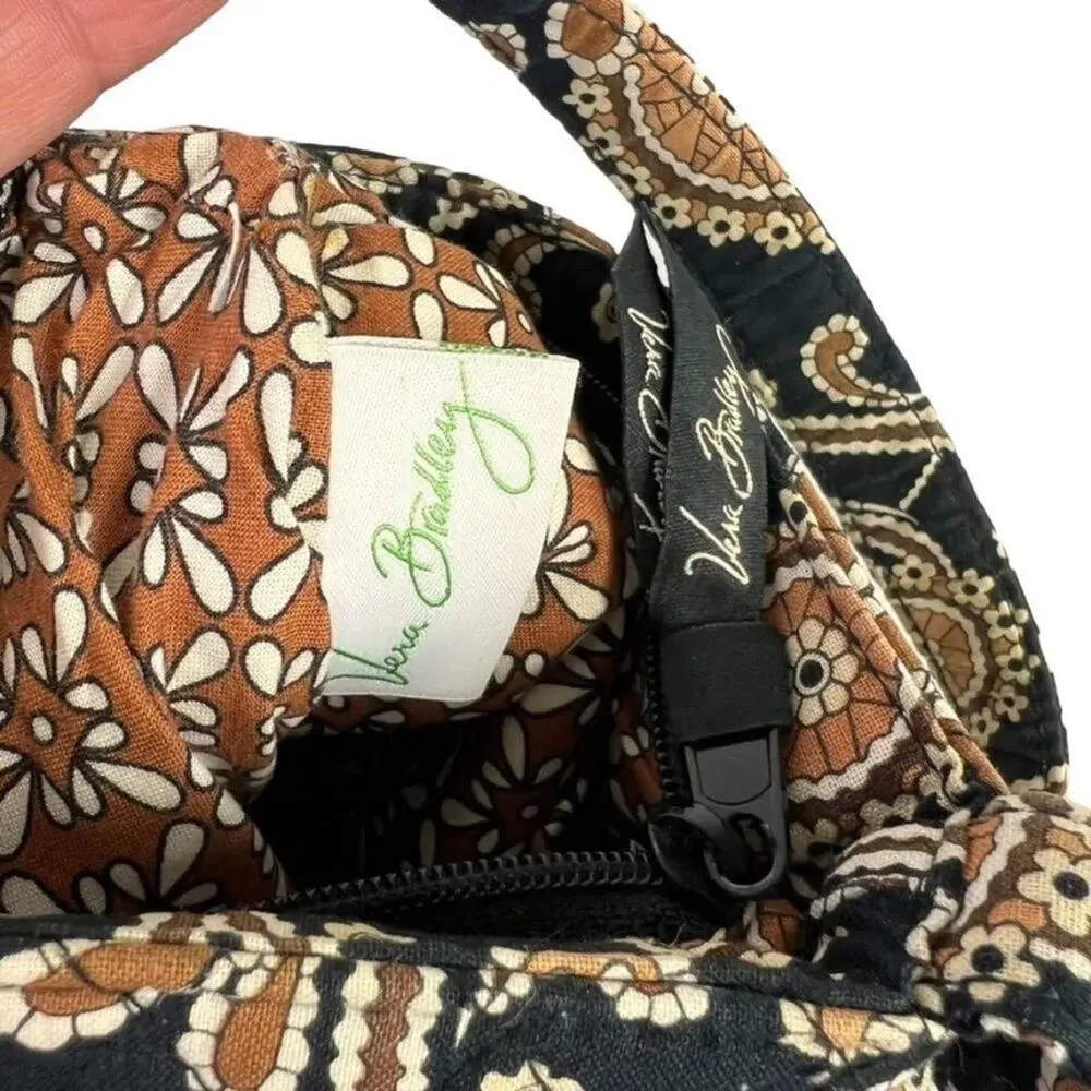 Vera Bradley Womens Shoulder Bag in Cafe Caffe Latte Brown Black Hannah Style